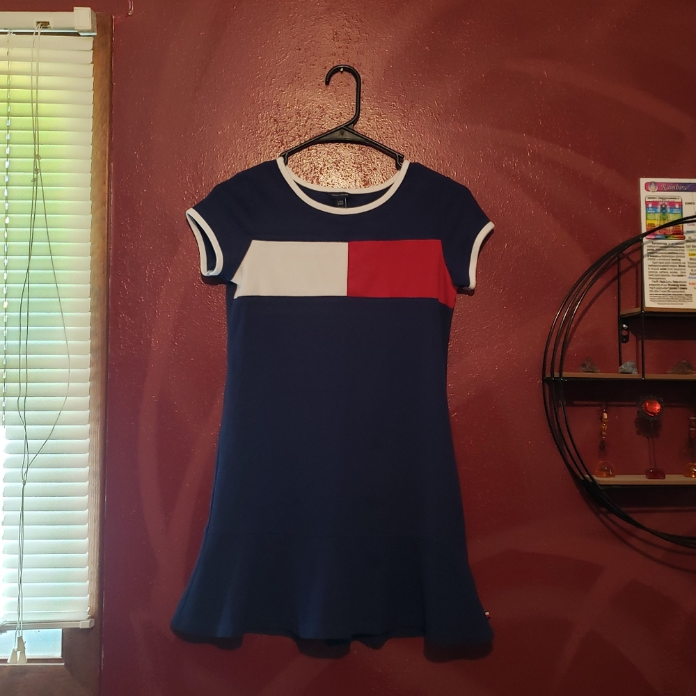 Tommy HILFIGER Pieced Flag Pique Dropwaist T-Shirt Dress